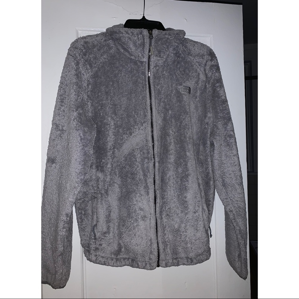 Grey Fuzzy The North Face Jacket